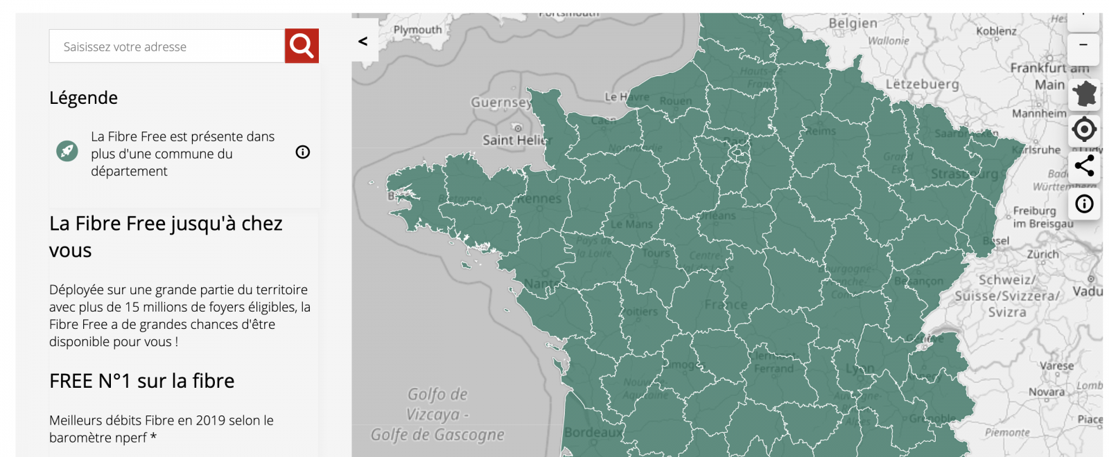 Carte Interactive Free Fibre Optique Free met à jour sa nouvelle carte carte interactive pour informer les